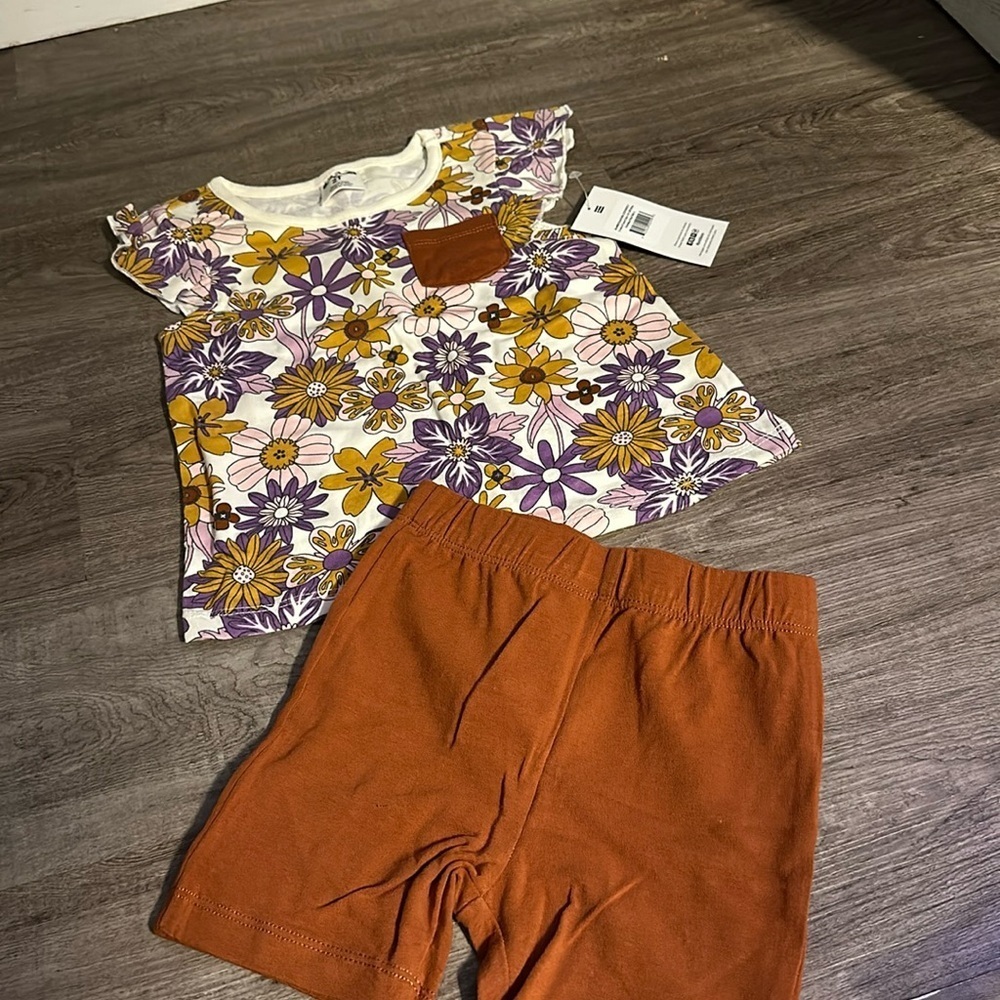 Three Likes Floral Toddler Set . NEW
